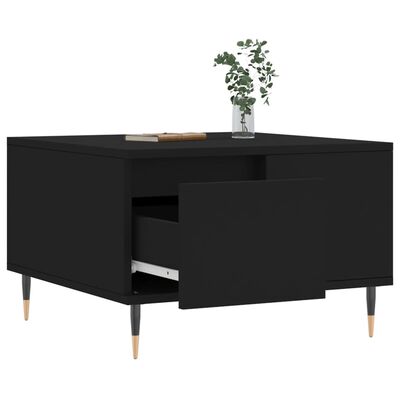 vidaXL Mesa de centro madera contrachapada negro 55x55x36,5 cm