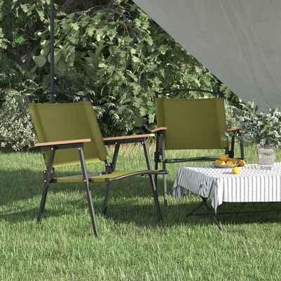 vidaXL Sillas de camping 2 uds tela Oxford verde 54x55x78 cm