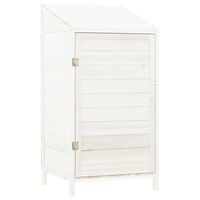 vidaXL Cobertizo de jardín madera de abeto maciza blanco 55x52x112 cm