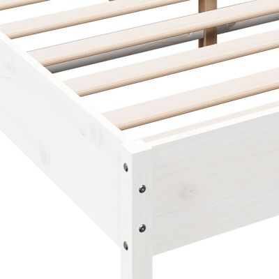 vidaXL Estructura de cama con cabecero madera de pino blanco 150x200cm