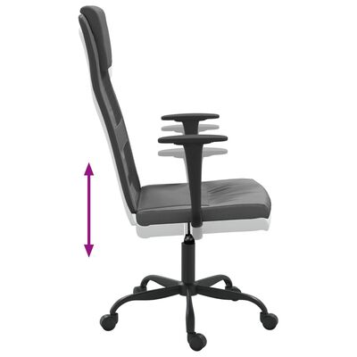 vidaXL Silla de oficina altura ajustable tela malla y cuero PE gris