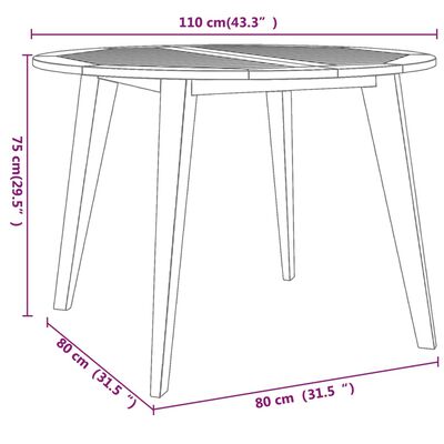 vidaXL Juego de comedor de jardín 5 piezas madera maciza de acacia