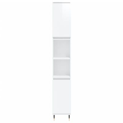 vidaXL Set muebles de baño 3 piezas madera contrachapada blanco brillo