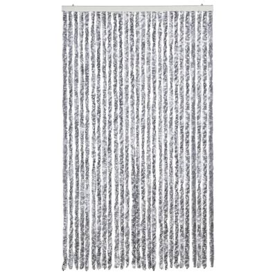 vidaXL Cortina mosquitera chenilla blanco y gris 118x220 cm