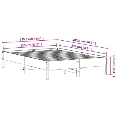 vidaXL Estructura de cama sin colchón madera de pino blanca 120x200 cm