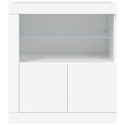 vidaXL Aparador con luces LED blanco 60,5x37x67 cm