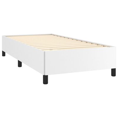 vidaXL Estructura de cama sin colchón cuero sintético blanco 90x190 cm