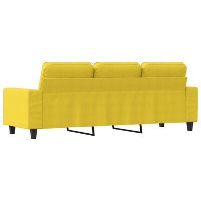 vidaXL Sofá de 3 plazas de tela amarillo claro 180 cm