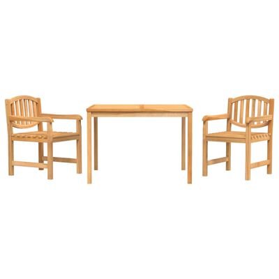 vidaXL Juego de comedor para jardín 3 pzas madera maciza de teca