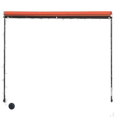 vidaXL Toldo retráctil con LED naranja y marrón 300x150 cm