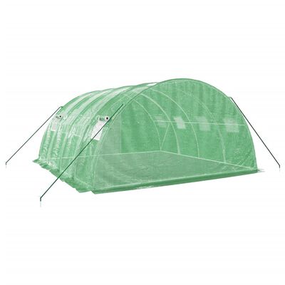 vidaXL Invernadero con estructura de acero verde 16 m² 4x4x2 m