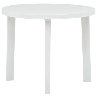 vidaXL Mesa de jardín de plástico blanco 89 cm