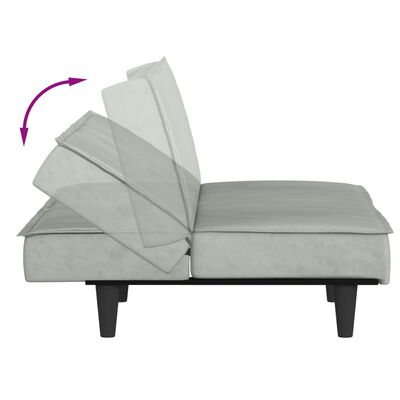 vidaXL Sofá cama de terciopelo gris claro