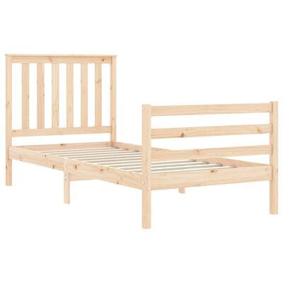 vidaXL Estructura de cama con cabecero madera maciza