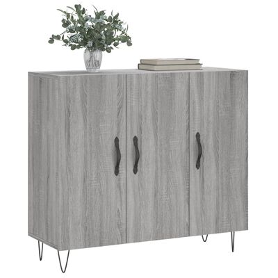 vidaXL Aparador de madera de ingeniería gris Sonoma 90x34x80 cm