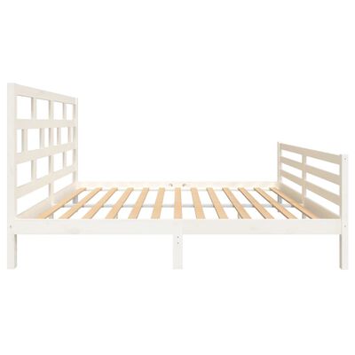 vidaXL Estructura de cama madera maciza blanca King Size 150x200 cm