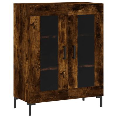 vidaXL Aparador alto madera contrachapada roble ahumado 69,5x34x180 cm