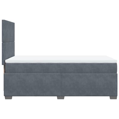 vidaXL Cama box spring con colchón terciopelo gris oscuro 90x190 cm