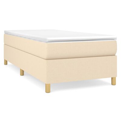 vidaXL Cama box spring con colchón tela color crema 90x190 cm