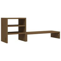 vidaXL Soporte para monitor madera maciza pino marrón miel 81x20x30 cm