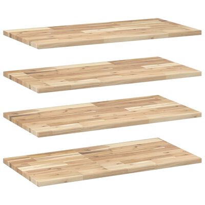 vidaXL Estantes flotantes 4 uds madera acacia sin tratar 60x40x2 cm