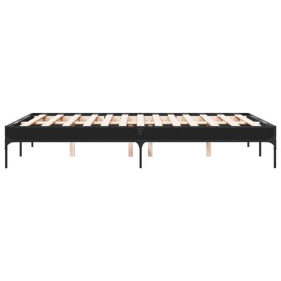 vidaXL Estructura de cama madera de ingeniería y metal negro 135x190cm