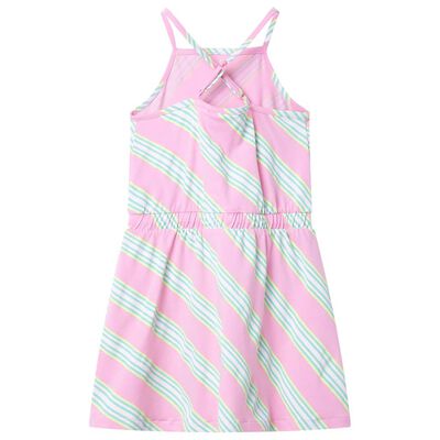 Vestido infantil sin mangas con cordón rosa 128