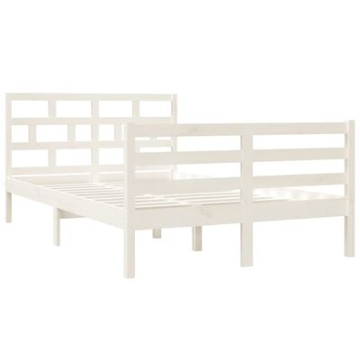 vidaXL Estructura cama doble pequeña madera maciza blanco 120x190 cm