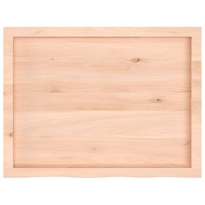 vidaXL Tablero de mesa madera maciza roble sin tratar 80x60x(2-4) cm