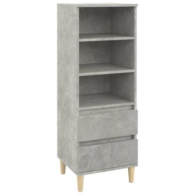 vidaXL Aparador alto madera contrachapada gris hormigón 40x36x110 cm