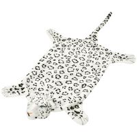 vidaXL Alfombra afelpada de leopardo 139 cm blanco