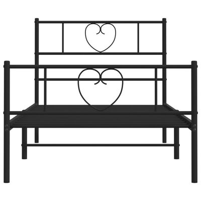 vidaXL Estructura cama sin colchón con estribo metal negro 100x190 cm