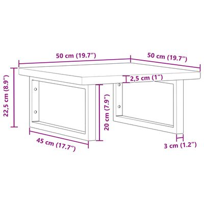 vidaXL Estante de lavabo de pared de acero y madera maciza de roble