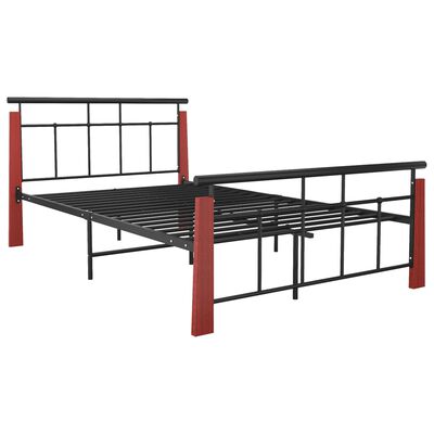 vidaXL Estructura de cama sin colchón metal madera de roble 120x200 cm