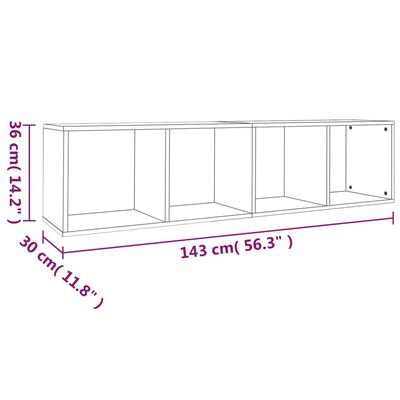 vidaXL Estantería/mueble de TV contrachapada roble ahumado 36x30x143cm