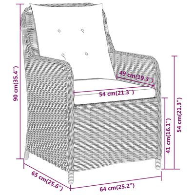 vidaXL Juego de comedor para jardín 5 piezas negro