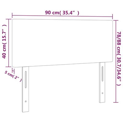 vidaXL Cabecero de tela gris oscuro 90x5x78/88 cm