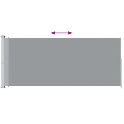 vidaXL Toldo lateral retráctil para patio gris 200x500 cm