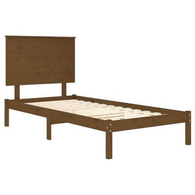 vidaXL Estructura de cama madera maciza marrón miel 75x190 cm