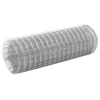 vidaXL Malla de alambre de acero galvanizado plateada 10x0,5 m