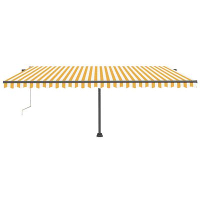 vidaXL Toldo de pie automático amarillo y blanco 500x300 cm