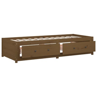 vidaXL Sofá cama de madera maciza de pino marrón miel 90x190 cm