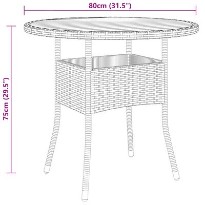 vidaXL Juego de comedor para jardín 3 piezas ratán sintético negro