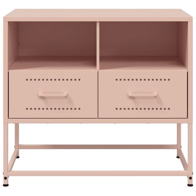 vidaXL Mueble para TV de acero rosa 68x39x60,5 cm