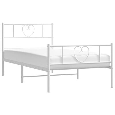 vidaXL Estructura cama sin colchón con estribo metal blanco 100x190 cm