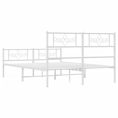 vidaXL Estructura cama sin colchón con estribo metal blanco 120x200 cm