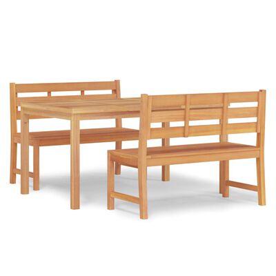 vidaXL Juego de comedor para jardín 3 pzas madera maciza de teca