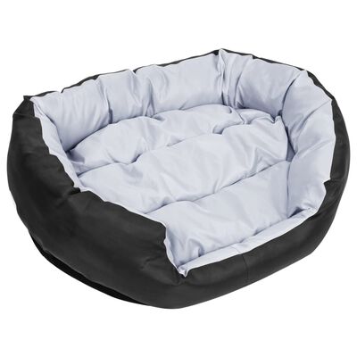 vidaXL Cojín para perro reversible y lavable gris y negro 85x70x20 cm