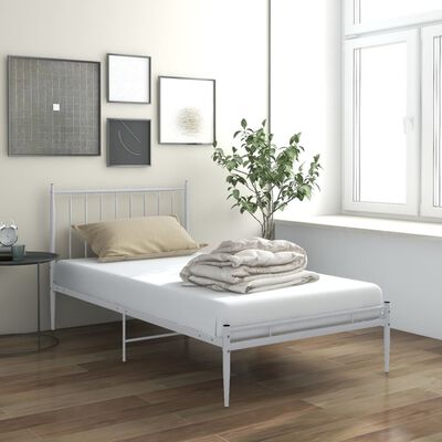 vidaXL Estructura de cama sin colchón metal blanco 100x200 cm