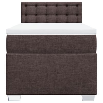 vidaXL Cama box spring con colchón tela marrón oscuro 80x200 cm